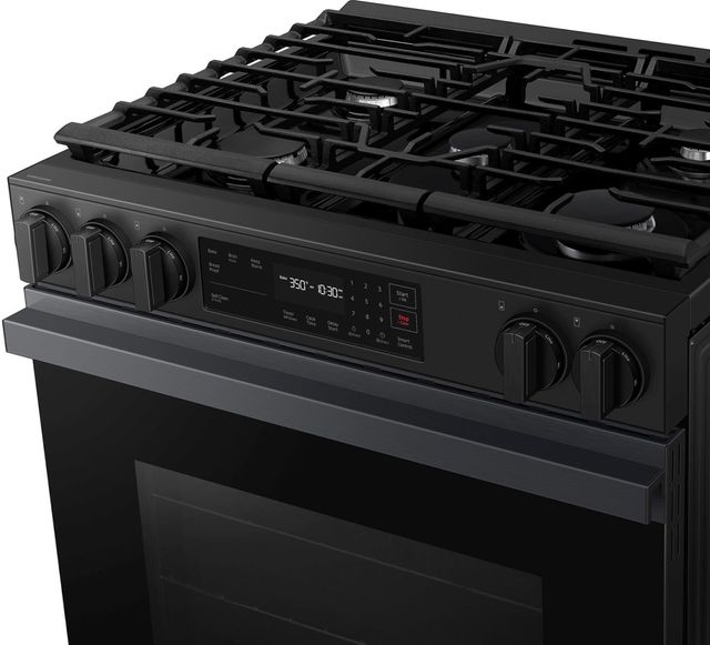 Samsung Bespoke 30" Matte Black Steel Slide In Gas Range-5