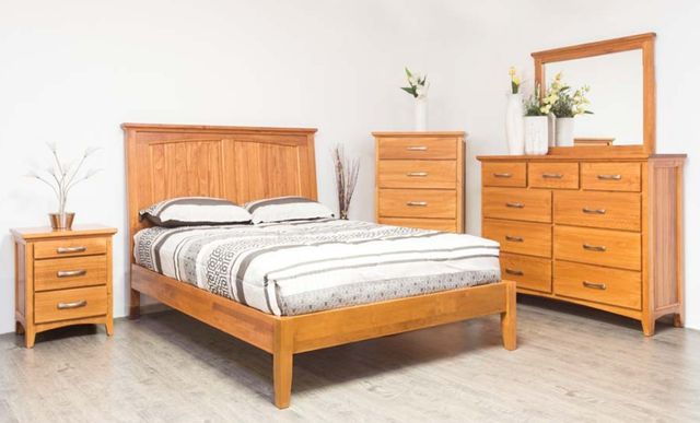 Mako Wood Furniture Sophia Brown Low Profile Queen Panel Bed-1
