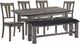 Elements International Nathan 6-Piece Black/Gray Oak Dining Set-0