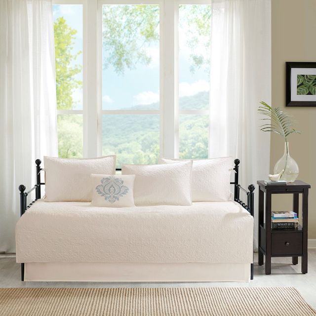 Olliix by Madison Park 6 Piece Cream Quebec Reversible Daybed Cover Set-1