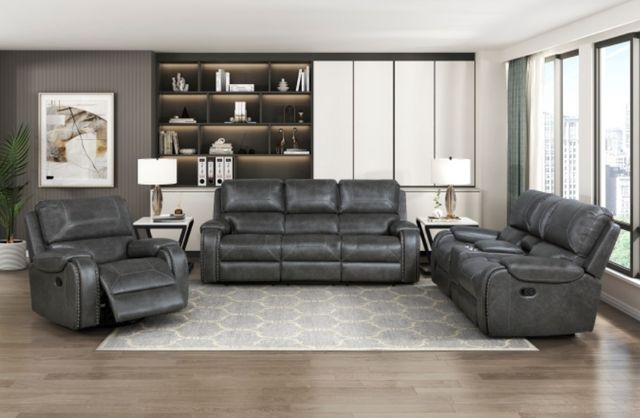Homelegance® Newnan Gray Manual Swivel Glider Recliner-1