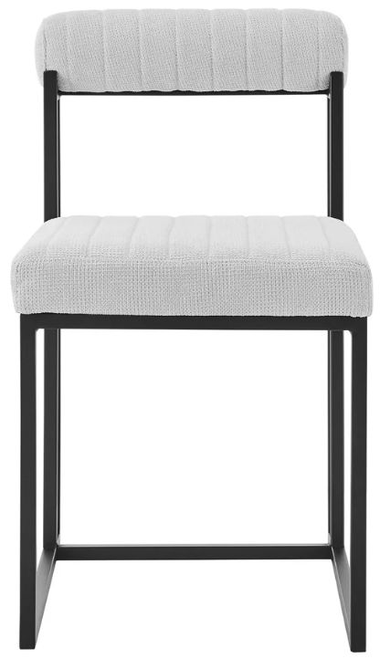 Armen Living Anastasia 2-Piece Black/Light Gray Upholstered Dining Side Chair Set-2