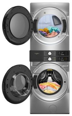Whirlpool® Radiant Silver Electric Laundry Center, 5.2 Cu Ft. Washer, 7.4 Cu. Ft. Electric Dryer-1