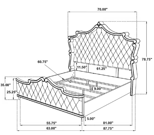 Coaster® Antonella 4-Piece Camel/Ivory Queen Bedroom Set-2