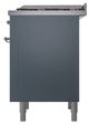 Ilve® Nostalgie II Noblesse 36'' Blue Gray Pro Style Dual Fuel Range with Chrome Trim-3