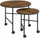 ACME Furniture Oblis Vintage Oak Nesting Table with Black Base-0