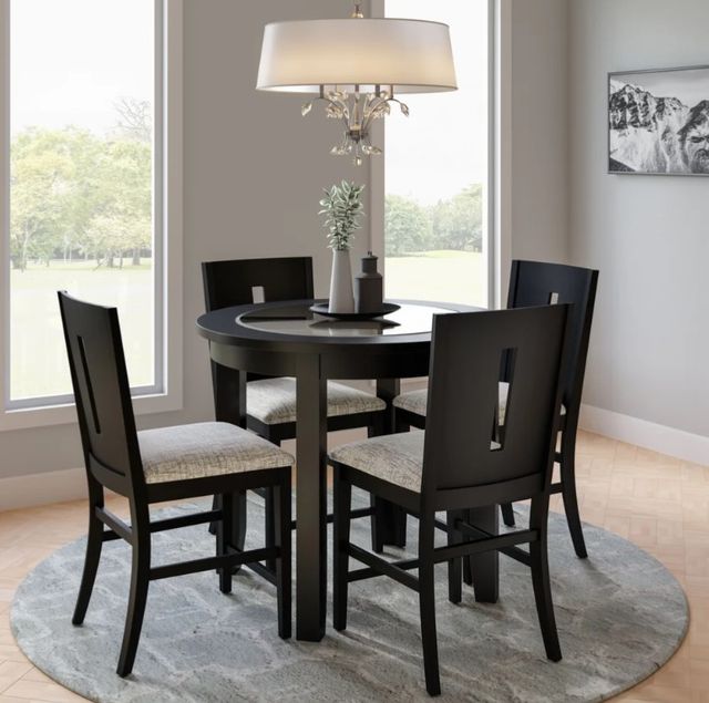 Jofran Inc. Urban Icon Glass Top Round Counter Table with Black Base-1