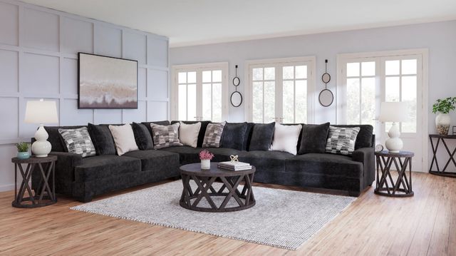 Signature Design by Ashley® Lavernett 4-Piece Charcoal L-Shape Sectional-2