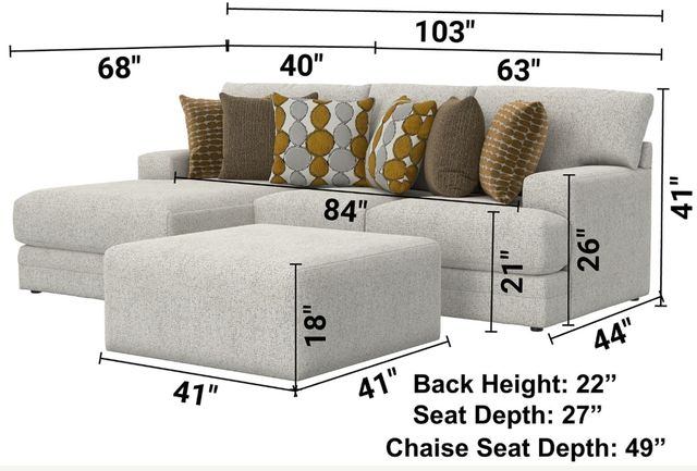 Jackson Furniture Tori 3-Piece Birch Left-Arm Facing Sectional with Ottoman-2