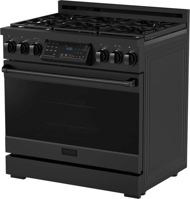 Thor Kitchen® Gordon Ramsay Series 36" Matte Black Pro Style Gas Range-2