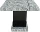 New Classic® Home Furnishings Lyra Gray Dining Table with Black Pedestal Base-3