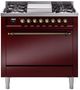 Ilve® Nostalgie II Series 36" Burgundy Pro Style Dual Fuel Range-0