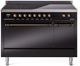Ilve® Nostalgie II Series 48" Glossy Black Pro Style Induction Range-0