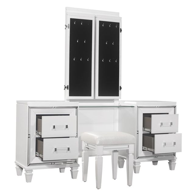 Homelegance® Tamsin White Metallic Vanity Dresser with Mirror-3