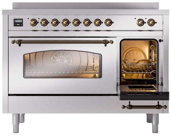 Ilve® Nostalgie II Series 48" Stainless Steel Pro Style Induction Range-2