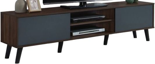 Milton Greens Stars Dark Walnut/Gray 71" 2-Cabinet TV Stand-0