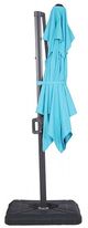 Furniture of America® Fida Teal Aluminum/Polyester Square Outdoor Umbrella with Base-1