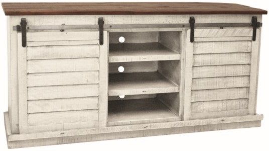 American Heartland Manufacturing Rustic Two-Tone Quaint Shutter TV Stand-0