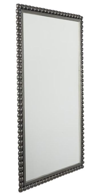 Deco Marche CosmoLiving by Cosmopolitan Black Rectangular Beaded Wall Mirror-1
