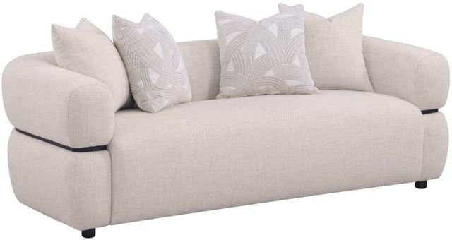 Coaster® Jeanette 3-Piece Beige Upholstered Round Arm Sofa Set-1