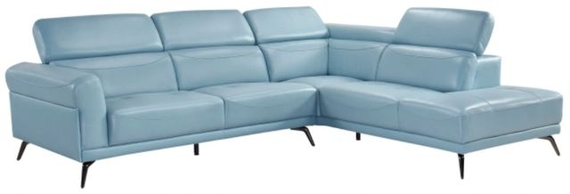 Homelegance® Giselle 2-Piece Blue Left-Arm Facing Sectional and Chaise-2