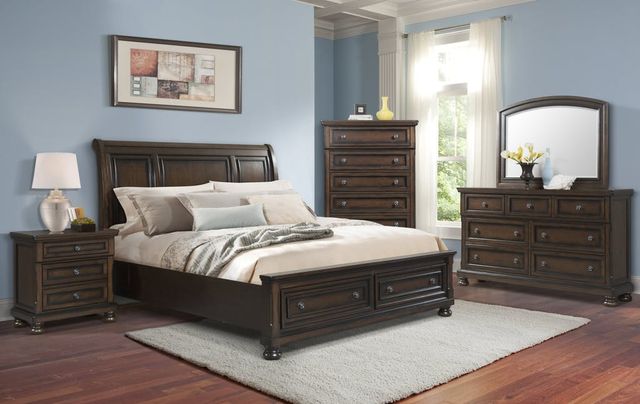 Elements International Kingston Dark Wood Storage Bed-2