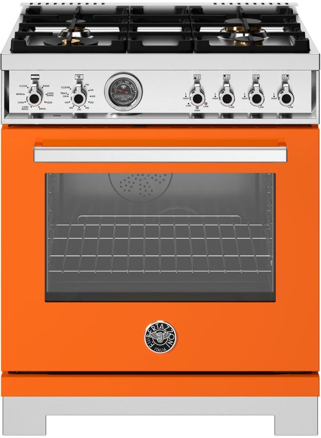 Bertazzoni Professional Series 30" Arancio Pro Style Dual Fuel Range-0