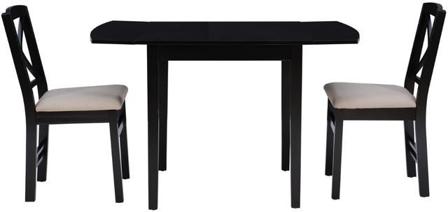 Linon Torino 3-Piece Black Drop Leaf Dining Table Set-3