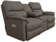 La-Z-Boy® Trouper Gray Leather Power Reclining Loveseat with Console and Headrest-0