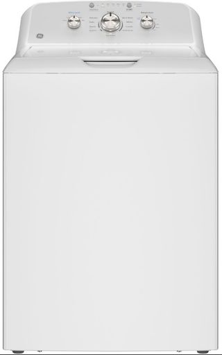 GE® 4.3 Cu. Ft. White Agitator Top Load Washer with Stainless Steel Drum, Cold Plus and Water Level Control