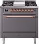 Ilve® Nostalgie II Series 36" Graphite Matte Pro Style Dual Fuel Range-0
