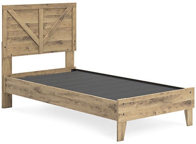 Signature Design by Ashley® Larstin Brown Twin Crossbuck Panel Bed-1