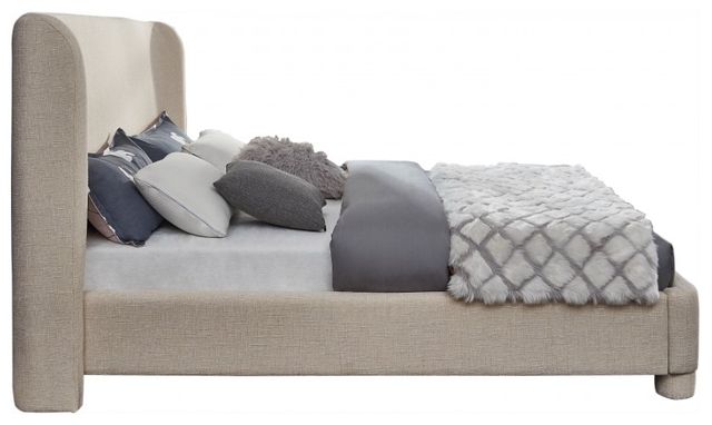 Meridian Furniture Penny Beige King Linen Textured Upholstered Panel Bed-2