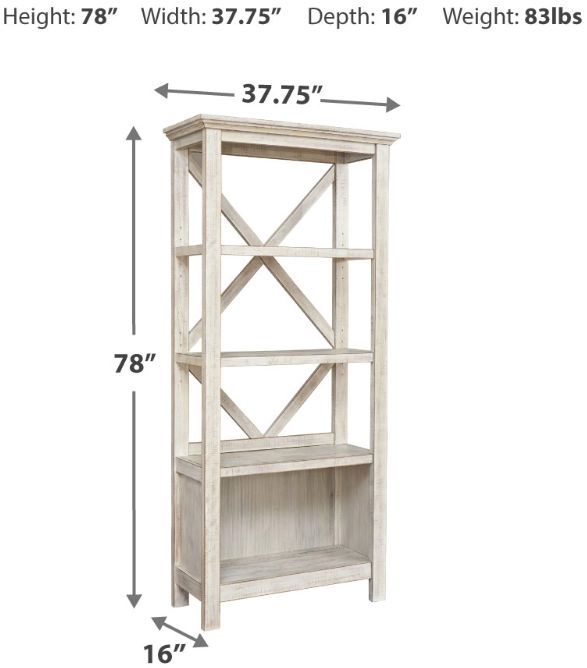 Signature Design by Ashley® Carynhurst Whitewash Large Bookcase-4