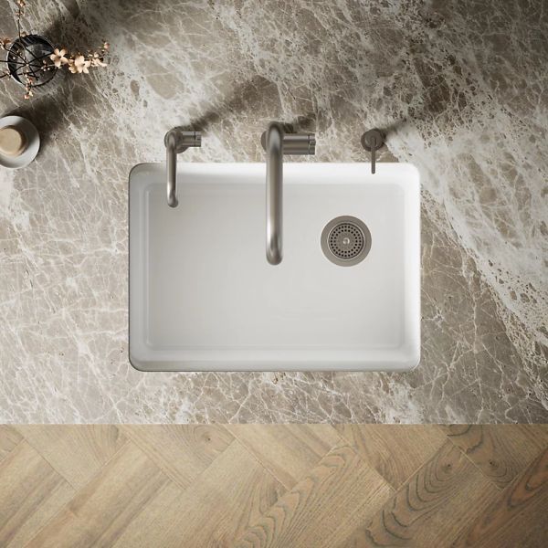 KOHLER® Riverby® White 27" Undermount Single-Bowl Kitchen Sink-2