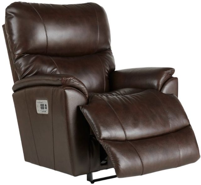 La-Z-Boy® Trouper Walnut Leather Power Rocking Recliner with Headrest and Lumbar-3