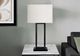 Monarch Specialties Inc. Black Metal Table Lamp with Ivory Shade-2