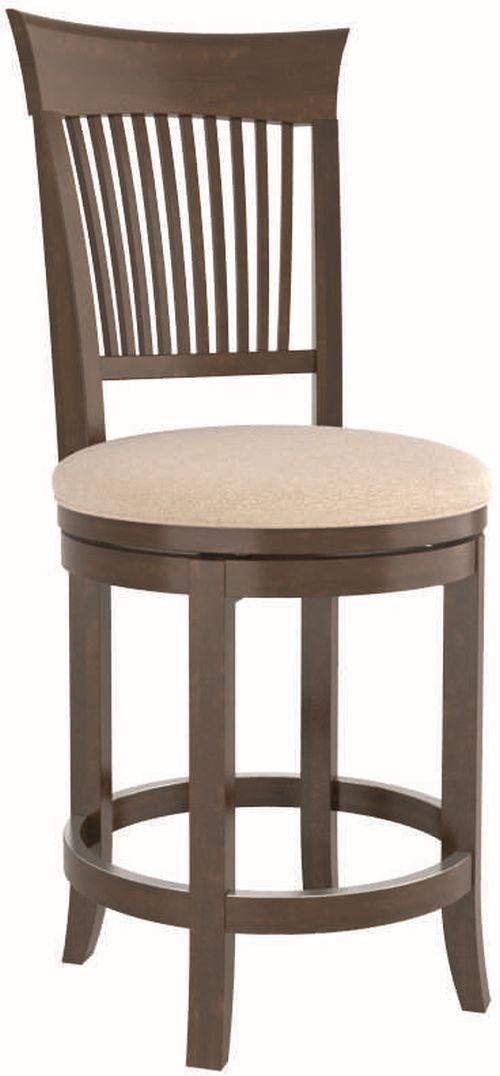 Canadel® Canadel Cognac Washed Upholstered Swivel Stool-0