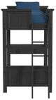 Elements International Hampton Kids Charcoal Twin Youth Loft Bed with Ladder and Desk-4