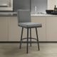 Armen Living Gem 30" Gray Swivel Bar Stool-3