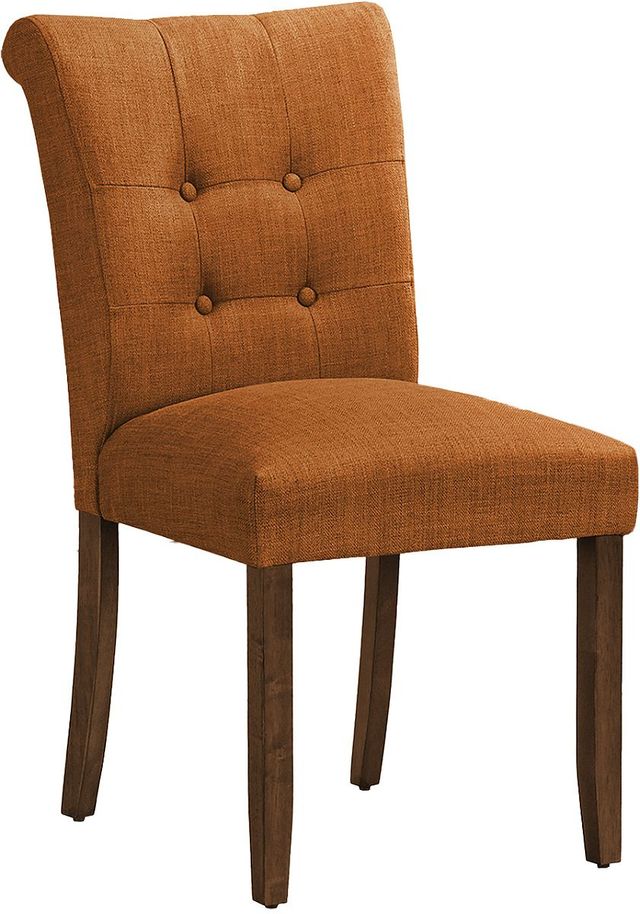 Monarch Specialties Inc. 2-Piece Orange/Walnut 38" Upholstered Dining  Side Chairs Set-0