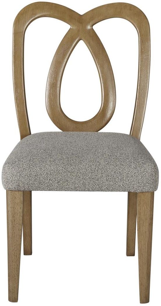 Bernards Calia Brown/Gray Carved Back Dining Side Chair-2