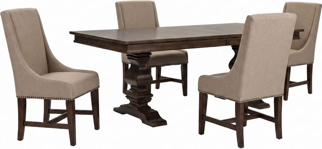 Liberty Furniture Armand 5-Piece Antique Brownstone/Gray Trestle Dining Set-0