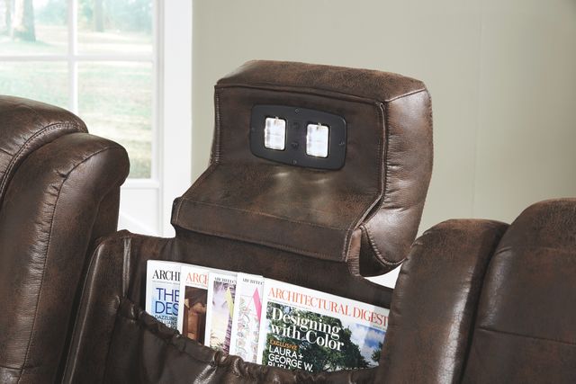 Signature Design by Ashley® Game Zone Bark Power Reclining Sofa with Adjustable Headrest-4