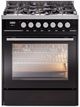 Ilve® Professional Plus II Series 30" Glossy Black Pro Style Dual Fuel Range-0