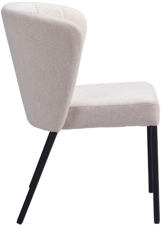 Zuo® Modern Aimee 2-Piece Beige/Black Dining Side Chair Set-3