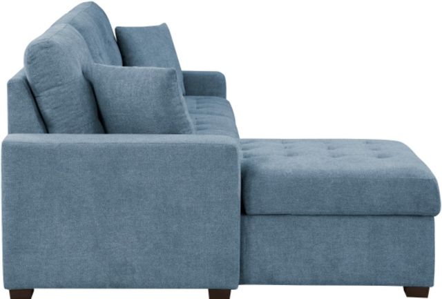 Homelegance® Waitsfield 2-Piece Blue Left-Arm Facing Pull-out Sleeper Sectional and Chaise with Hidden Storage-3