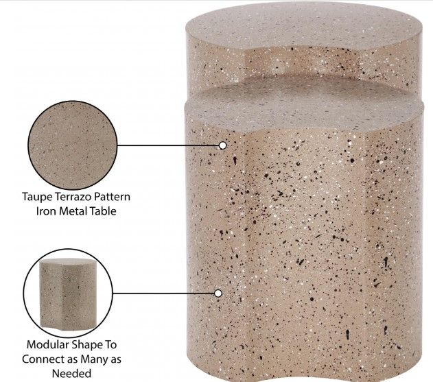 Meridian Furniture Dimple Taupe Nesting Table-3