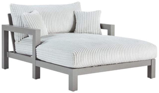 Signature Design by Ashley® Moonlight View Gray Aluminum/Fabric Outdoor Chaise Lounge-0