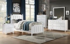Mazin Furniture Wellsummer White Twin Youth Bed-2